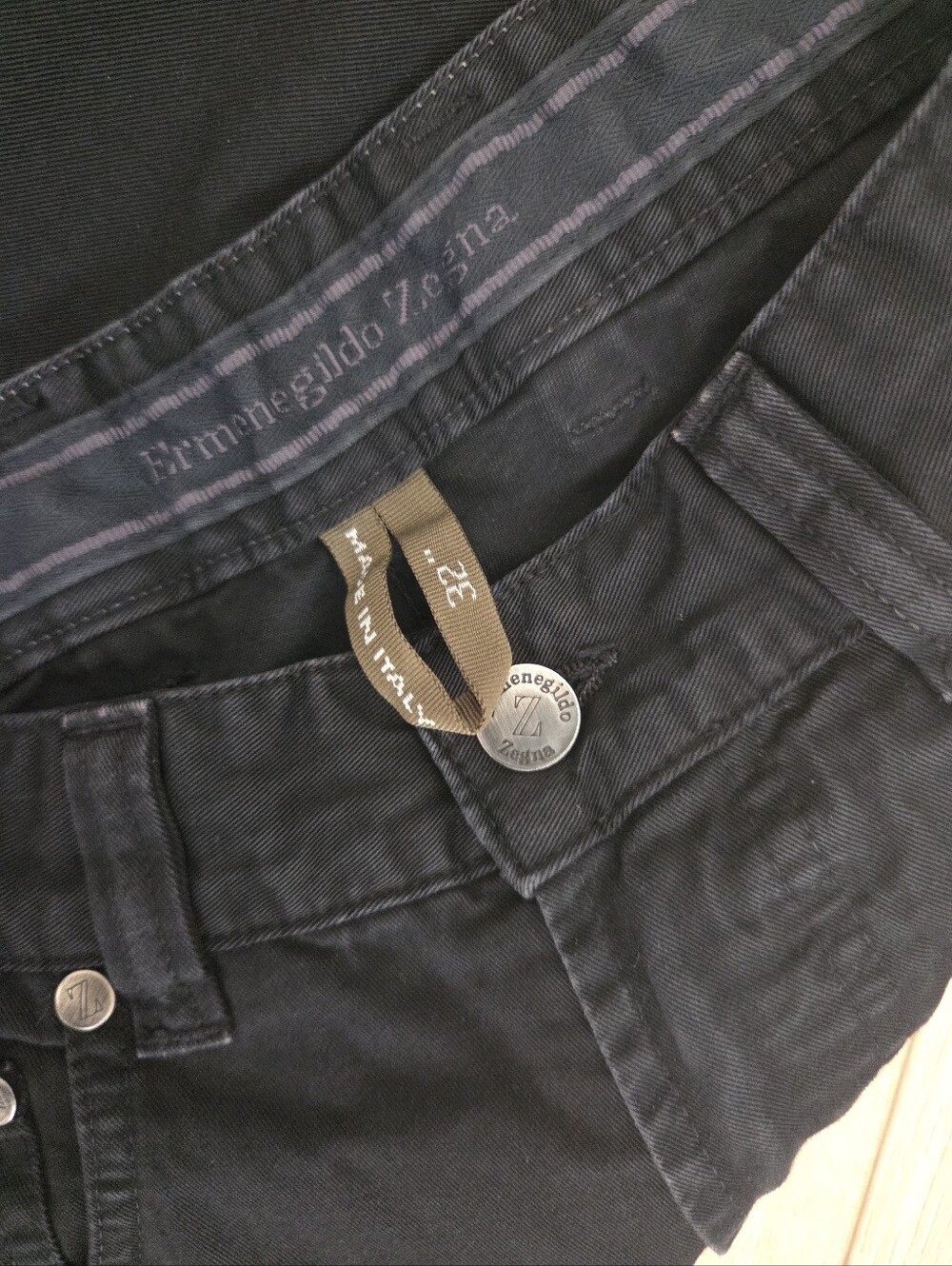 Zegna Men’s City Jeans Black Size 32 X 30 Cotton Italy - Picture 4 of 6